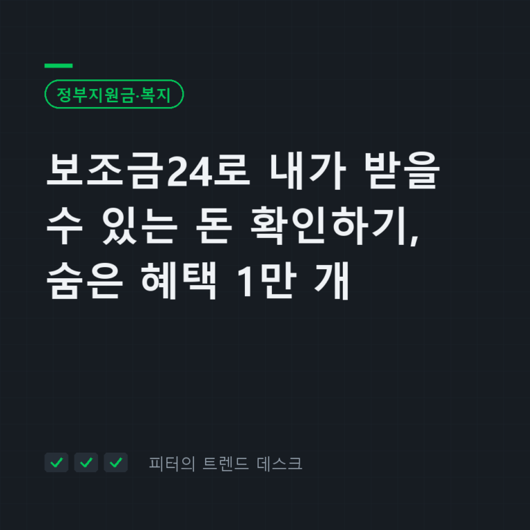 보조금24로 내가 받을 수 있는 돈 확인하기, 숨은 혜택 1만 개