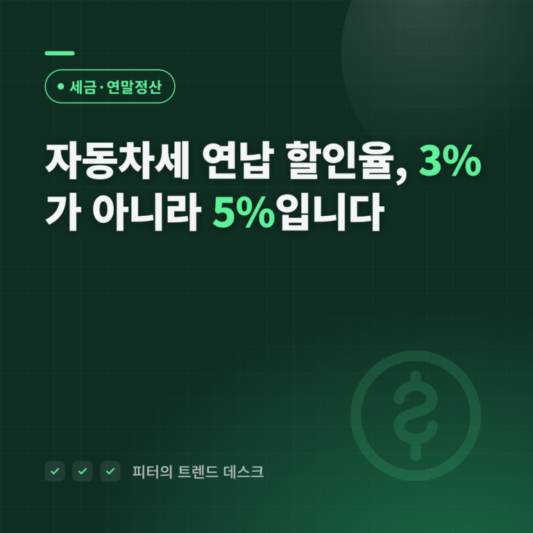 자동차세 연납 할인율, 3%가 아니라 5%입니다