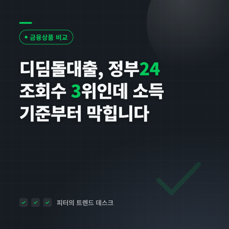 디딤돌대출, 정부24 조회수 3위인데 소득 기준부터 막힙니다