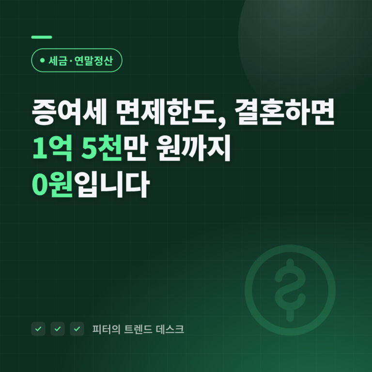 증여세 면제한도, 결혼하면 1억 5천만 원까지 0원입니다