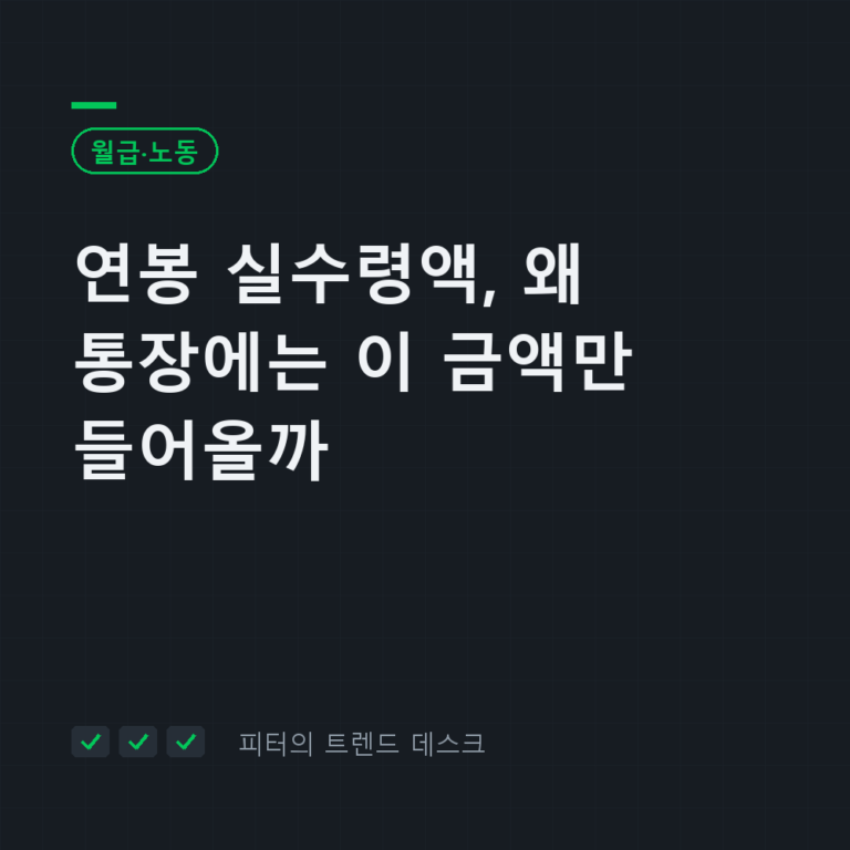 연봉 실수령액 2026, 4,000만이면 월 293만 원 (40만 원은 어디로)
