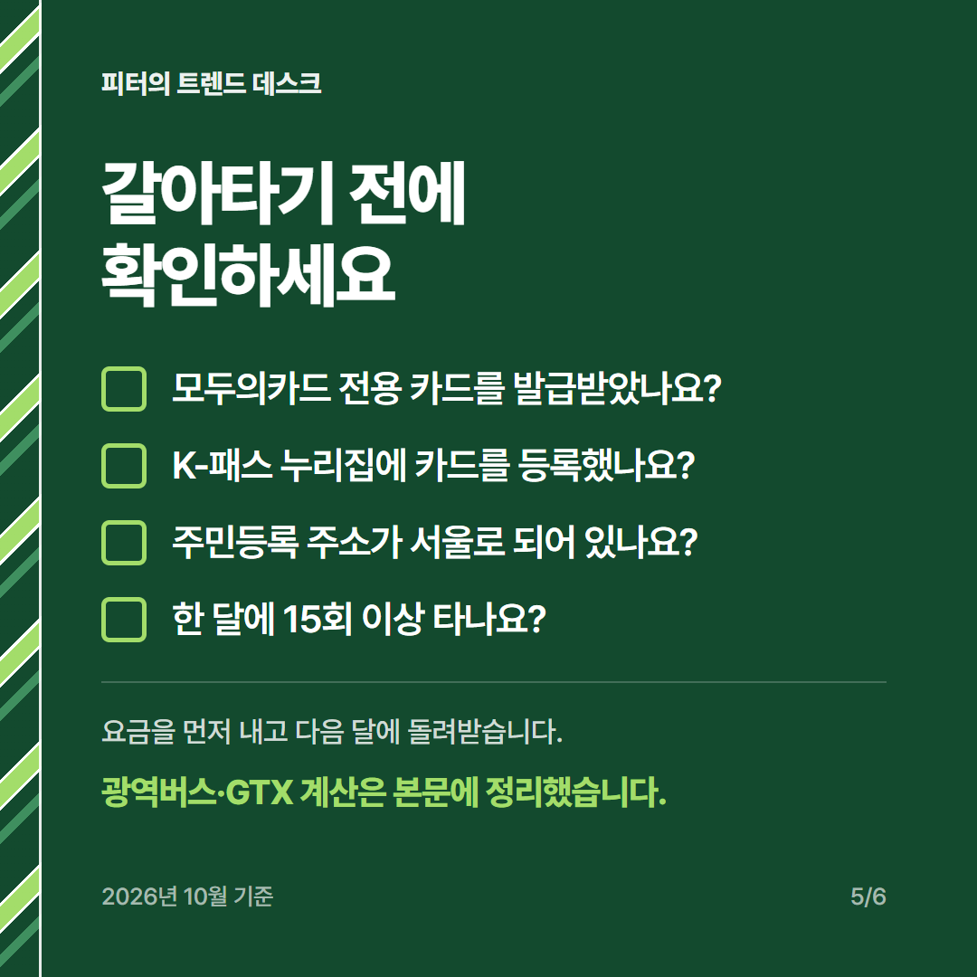 기후동행카드 종료 후 모두의카드 환급액, 월 8만 원이면 얼마인가요? 사진 4
