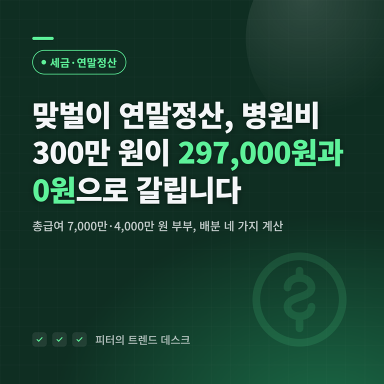 맞벌이 부부 연말정산, 연봉 7,000만·4,000만 원이면 누가 공제받나요?