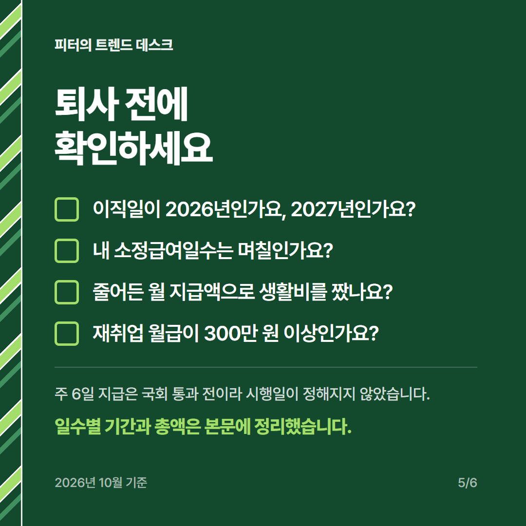 2027년 실업급여 하한액·상한액은 얼마인가요? 주 6일 개편안 계산 사진 4